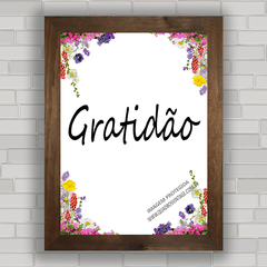 QUADRO DECORATIVO FRASES 235 - GRATIDÃO na internet