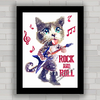 QUADRO DECORATIVO GATOS 47 ROCK & ROLL