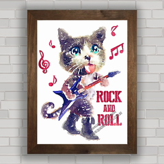 QUADRO DECORATIVO GATOS 47 ROCK & ROLL na internet