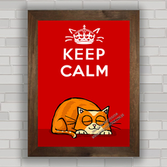 QUADRO DECORATIVO GATOS 73 KEEP CALM na internet