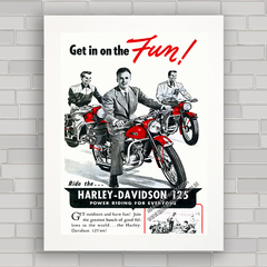 QUADRO DECORATIVO MOTO HARLEY DAVIDSON 1950 - comprar online