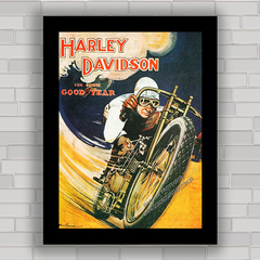 QUADRO DECORATIVO MOTO HARLEY DAVIDSON GOODYEAR - comprar online