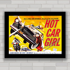 QUADRO DE CINEMA FILME HOT CAR GIRL 1958 - comprar online