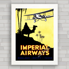 QUADRO RETRÔ IMPERIAL AIRWAYS 1930 EGITO ÍNDIA - comprar online