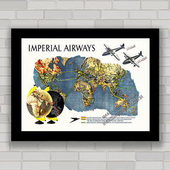 QUADRO DECORATIVO IMPERIAL AIRWAYS 1937 MAP