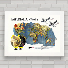 QUADRO DECORATIVO IMPERIAL AIRWAYS 1937 MAP - comprar online