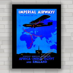 QUADRO RETRÔ IMPERIAL AIRWAYS AFRICA AVIAÇÃO