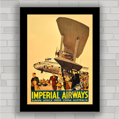 QUADRO DECORATIVO IMPERIAL AIRWAYS BIPLANO - comprar online