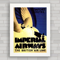 QUADRO DECORATIVO IMPERIAL AIRWAYS BRITISH 1930 - comprar online