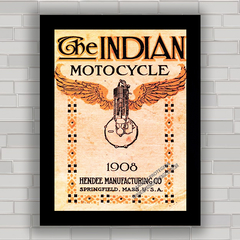 QUADRO DECORATIVO MOTO INDIAN 1908 - comprar online