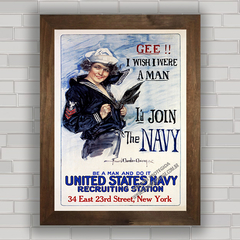 QUADRO DECORATIVO RETRÔ JOIN THE NAVY 1917 na internet