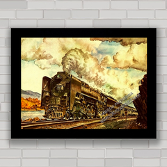 QUADRO DECORATIVO VINTAGE LOCOMOTIVE POSTER - comprar online