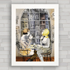 QUADRO DECORATIVO VINTAGE MODA 45 - CAFÉ FASHION