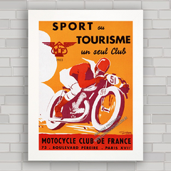 QUADRO DECORATIVO MOTORCYCLE CLUB DE FRANCE - comprar online