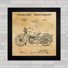 QUADRO MOTOS 3 HARLEY DAVIDSON PATENT 1928 - comprar online
