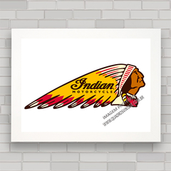 QUADRO DECORATIVO MOTOS 68 INDIAN LOGO - comprar online