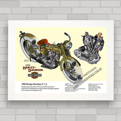 QUADRO DECORATIVO MOTOS 76 HARLEY DAVIDSON 1920 - comprar online