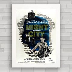 QUADRO DE CINEMA FILME ANTIGO NIGHT CITY 1950 - comprar online
