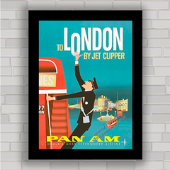 QUADRO DECORATIVO PAN AM LONDRES AÉREA - comprar online