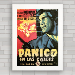 QUADRO DE CINEMA FILME PANICO EN LAS CALLES 1950 - comprar online