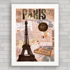 QUADRO VINTAGE PARIS EIFFEL ART COLLAGE - comprar online