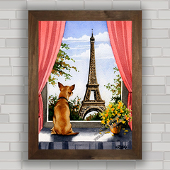 QUADRO RETRÔ PARIS EIFFEL CHIEN na internet