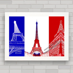 QUADRO DECORATIVO PARIS EIFFEL DRAPEAU