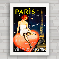 QUADRO VINTAGE PARIS VILLE D'AMOUR - comprar online