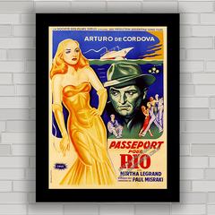 QUADRO DE CINEMA FILME PASSPORT TO RIO 1948 - comprar online