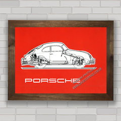 QUADRO DECORATIVO CARRO PORSCHE 356 CUT na internet