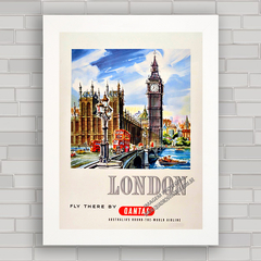 QUADRO DECORATIVO QANTAS LONDRES AVIAÇÃO - comprar online