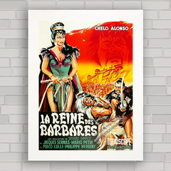 QUADRO DE CINEMA FILME REINE DES BARBARES 1960 - comprar online