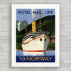 QUADRO RETRÔ ROYAL MAIL LINE TO NORWAY