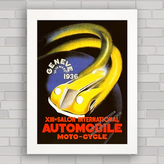 QUADRO RETRÔ SALON AUTOMOBILE MOTO CYCLE GENÉVE 1936 - comprar online