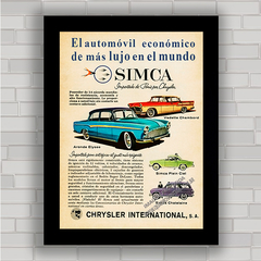 QUADRO DECORATIVO ANÚNCIO SIMCA CHRYSLER 1959 - comprar online