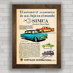 QUADRO DECORATIVO ANÚNCIO SIMCA CHRYSLER 1959