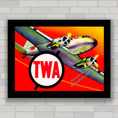 QUADRO DECORATIVO TWA DC-3 AVIAÇÃO - comprar online