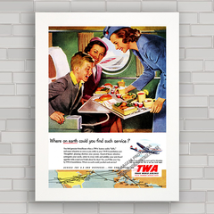 QUADRO DECORATIVO TWA FLY 1952 EMPRESA AÉREA - comprar online