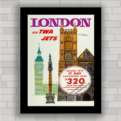 QUADRO DECORATIVO TWA LONDON JETS AÉREA