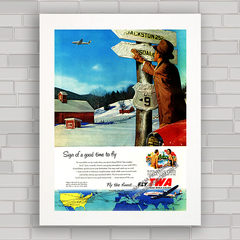 QUADRO DECORATIVO TWA TIME TO FLY 1954 - comprar online