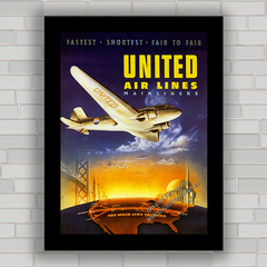 QUADRO DECORATIVO UNITED AIRLINES 1940