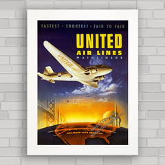 QUADRO DECORATIVO UNITED AIRLINES 1940 - comprar online