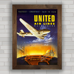 QUADRO DECORATIVO UNITED AIRLINES 1940 na internet