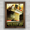 QUADRO DECORATIVO NAVIO UNITED STATES LINES 1923