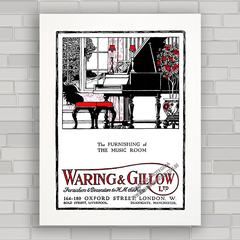 QUADRO DECORATIVO WARING & GILLOW PIANOS 1916 - comprar online