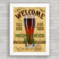 QUADRO DECORATIVO WELCOME COLD BEER na internet