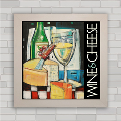 QUADRO DECORATIVO WHITE WINE & CHEESE - comprar online