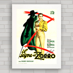 QUADRO FILME ANTIGO ZORRO 1940 - comprar online