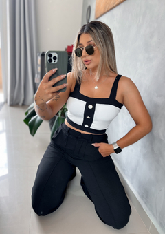 Cropped bicolor - loja online