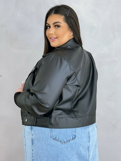 jaqueta couro plus size